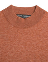 Dolce & Gabbana Silk-Cashmere Orange Crew Neck Sweater