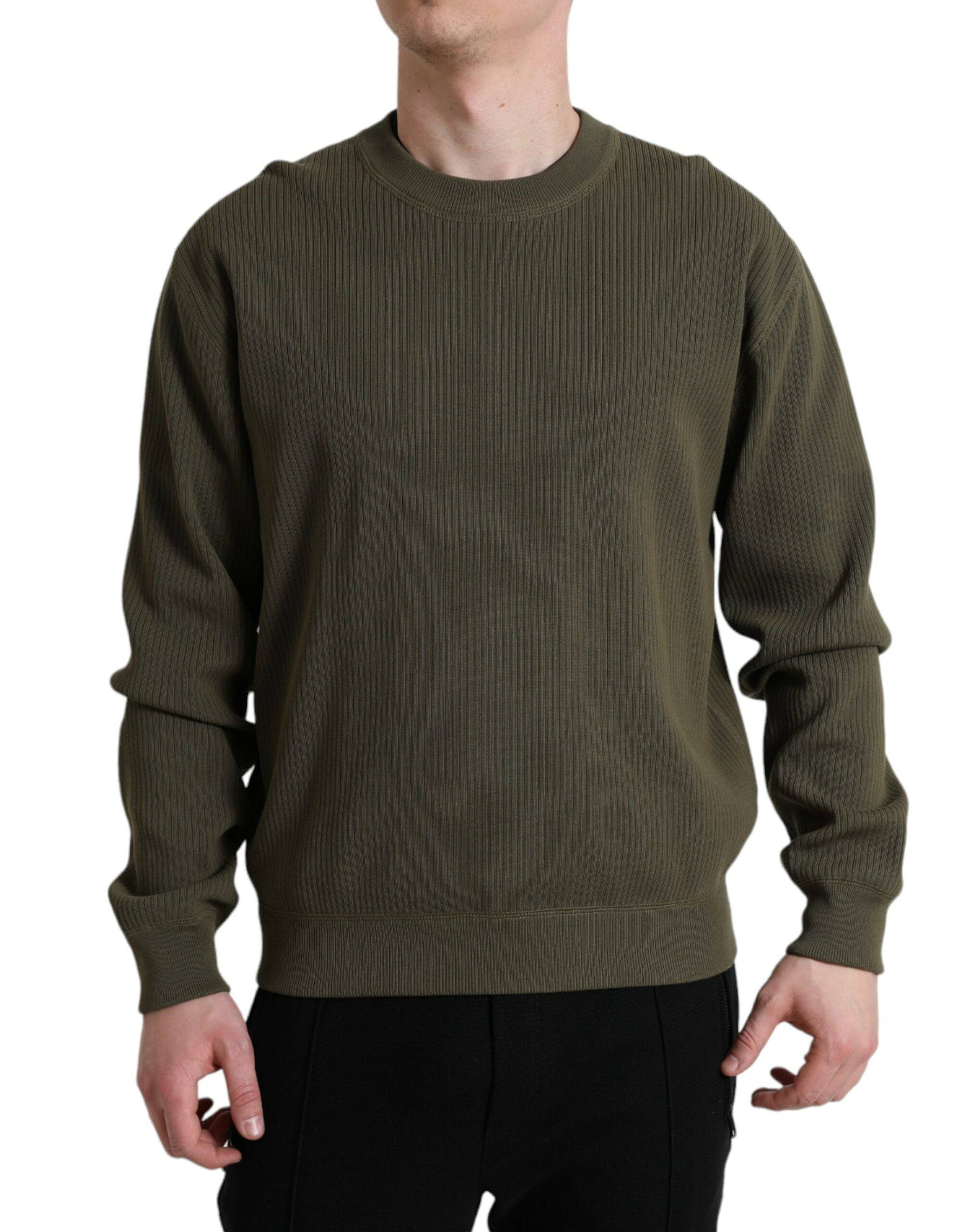 Dolce & Gabbana Elegant Green Crew Neck Cotton Sweater - ACCEXO