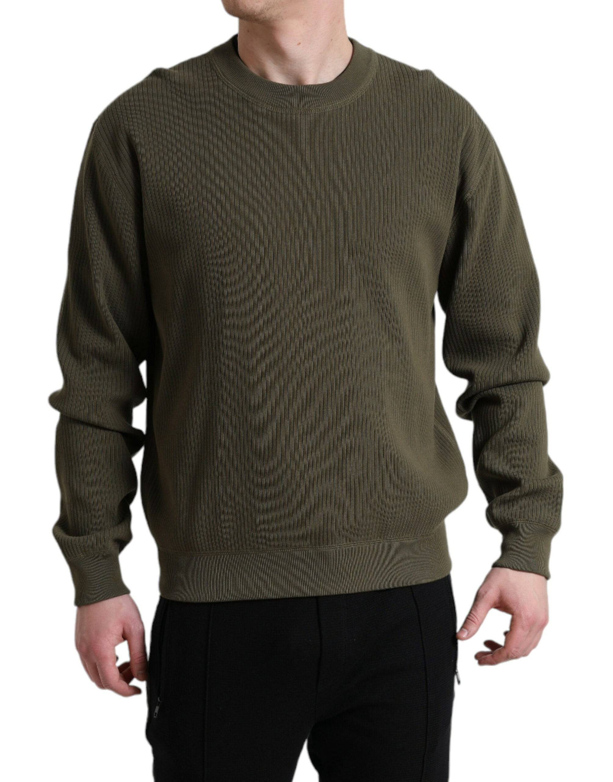 Dolce & Gabbana Elegant Green Crew Neck Cotton Sweater - ACCEXO