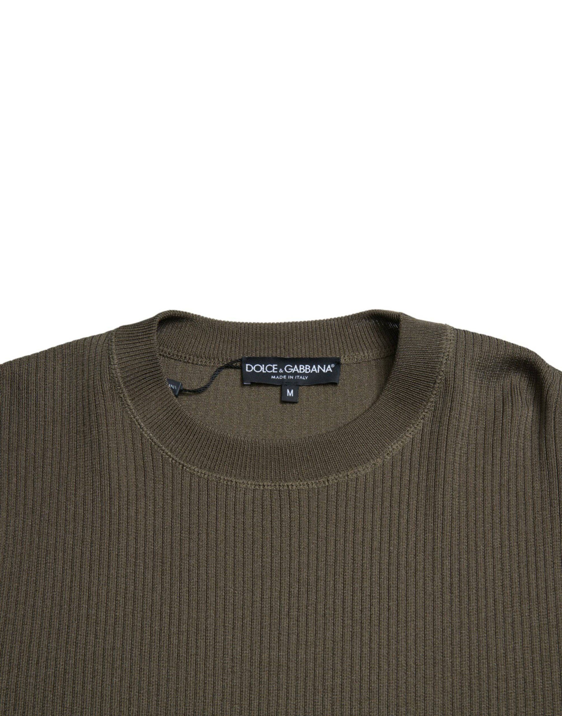 Dolce & Gabbana Elegant Green Crew Neck Sweater - ACCEXO