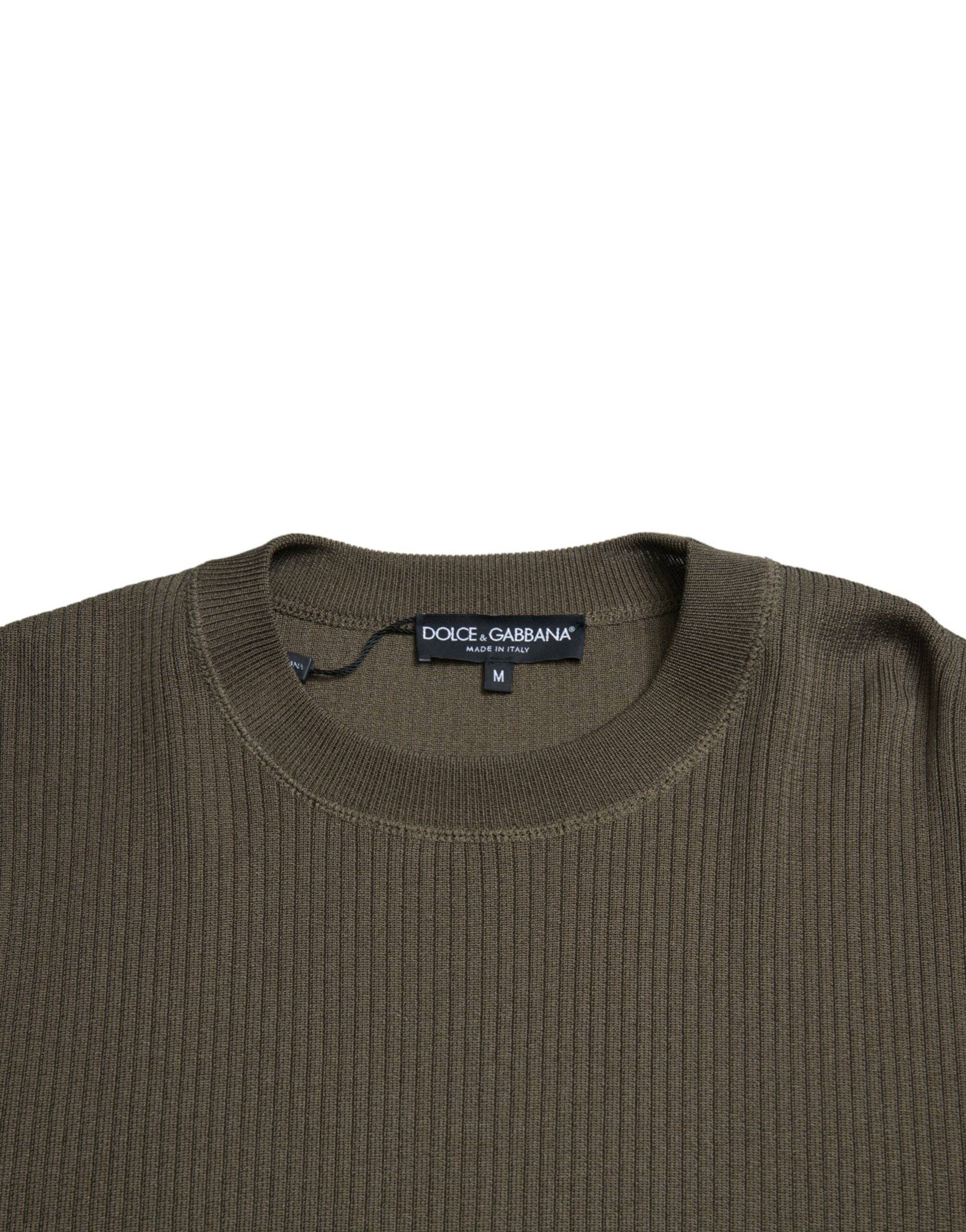 Dolce & Gabbana Elegant Green Crew Neck Sweater - ACCEXO