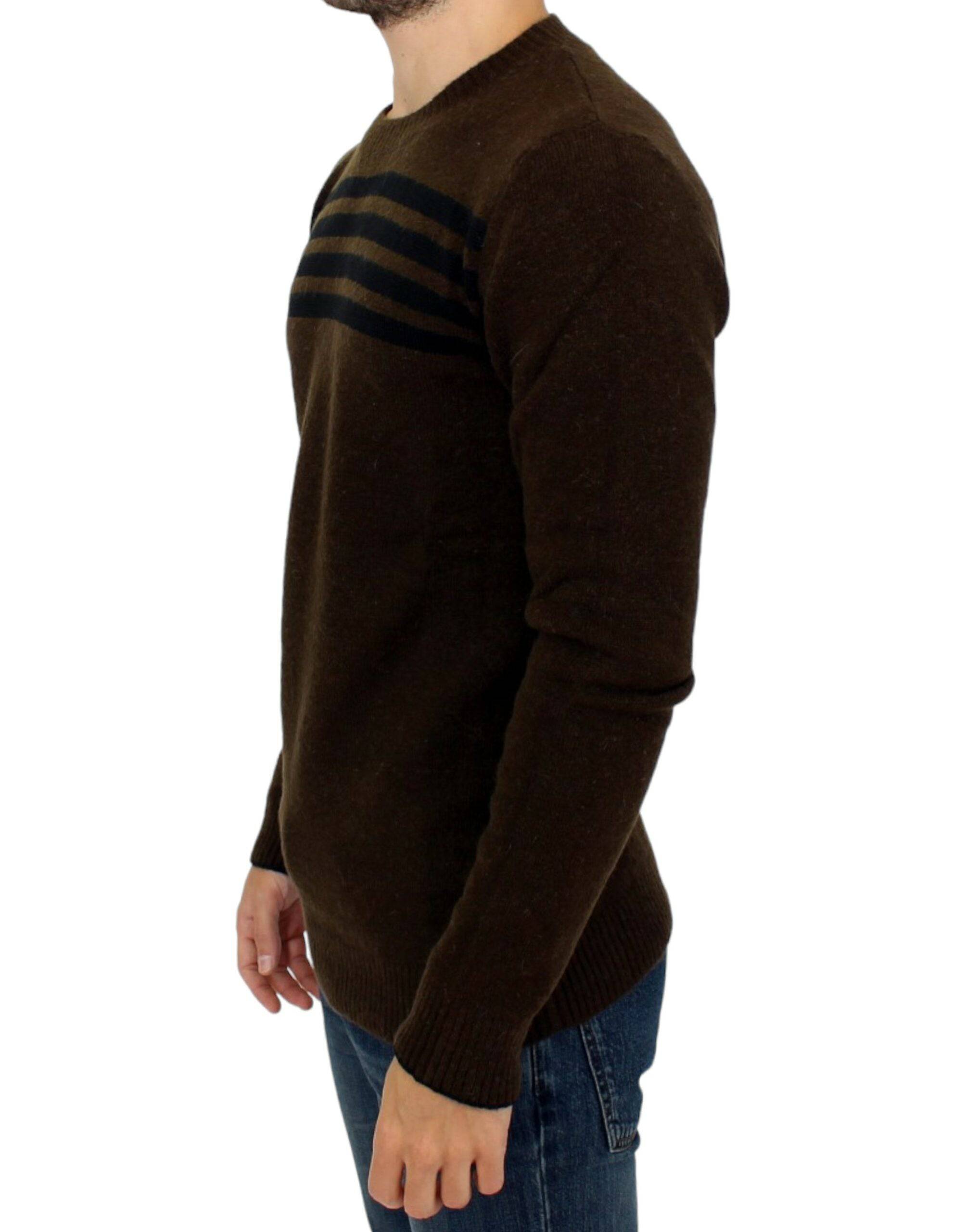 Costume National Elegant Crewneck Striped Sweater Pullover - ACCEXO