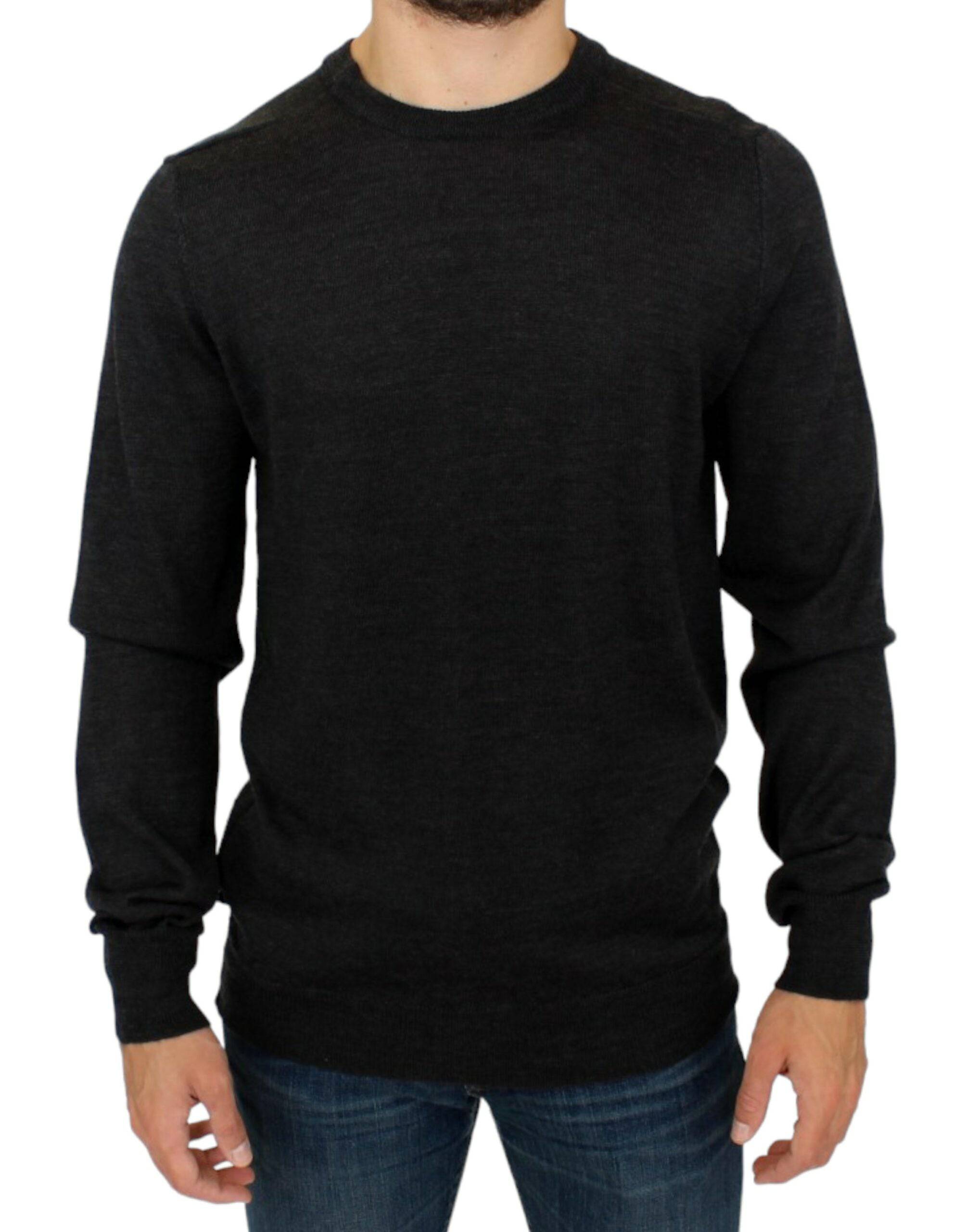 Costume National Elegant Gray Crewneck Sweater Pullover - ACCEXO