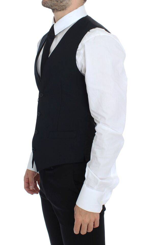 Dolce & Gabbana Elegant Blue Wool Dress Vest - ACCEXO