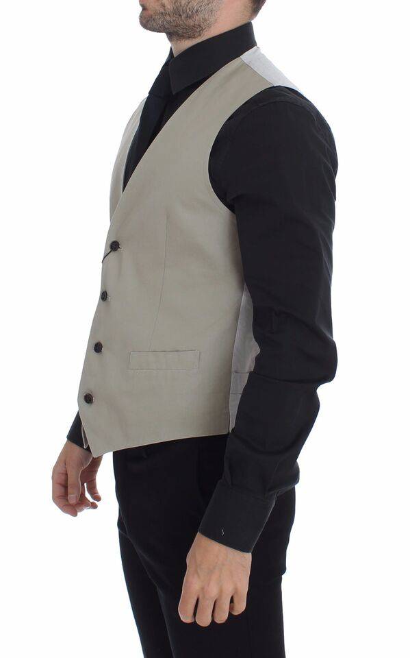 Dolce & Gabbana Chic Beige Single Breasted Dress Vest - ACCEXO