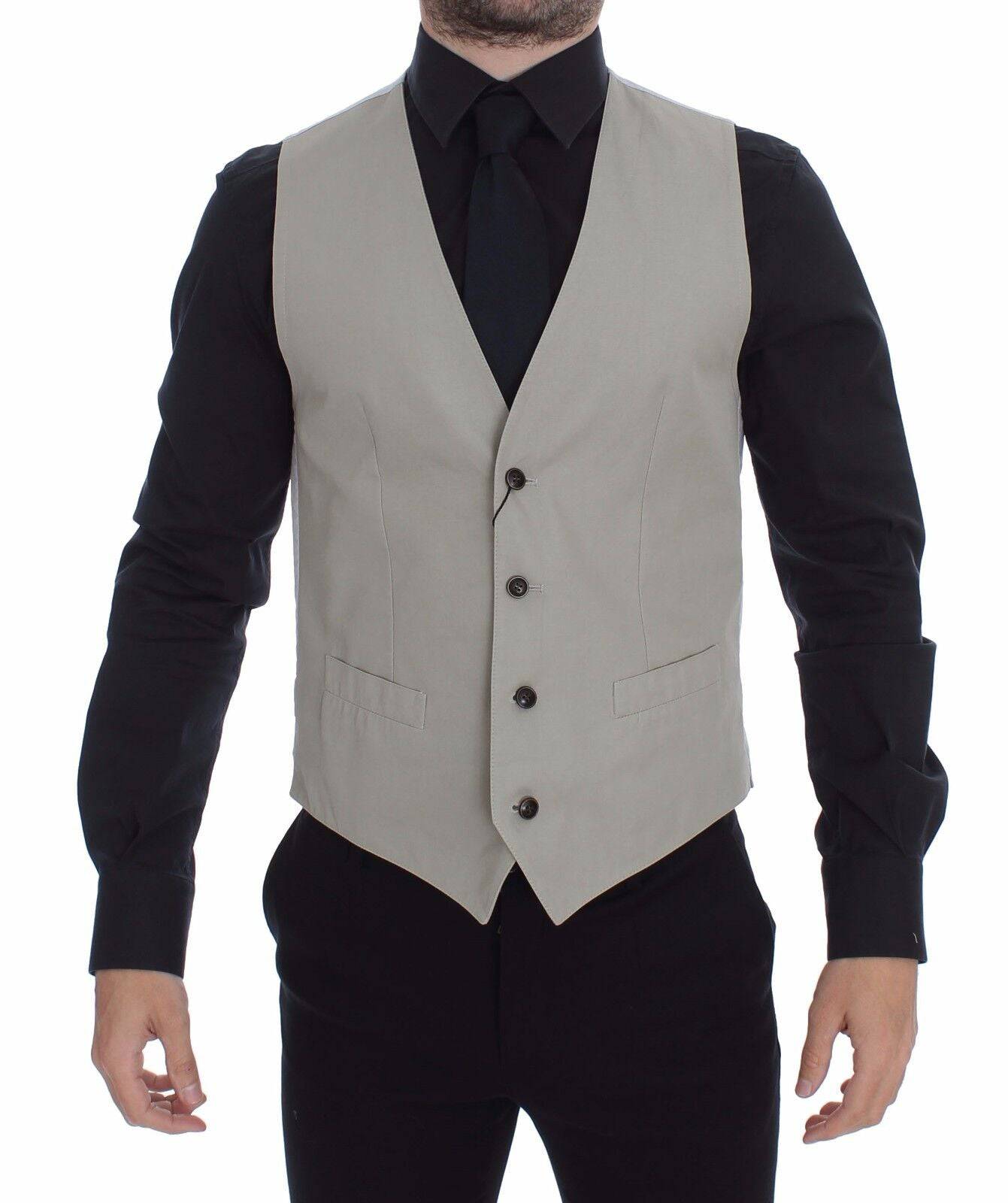 Dolce & Gabbana Chic Beige Single Breasted Dress Vest - ACCEXO