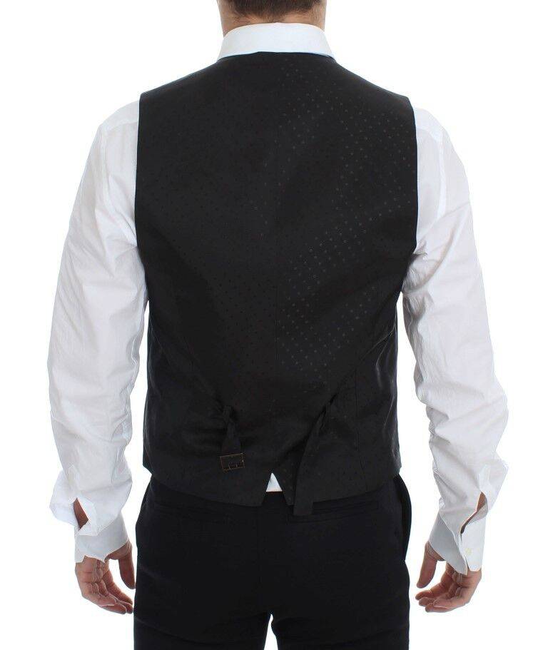 Dolce & Gabbana Elegant Silk-Wool Black Dress Vest - ACCEXO