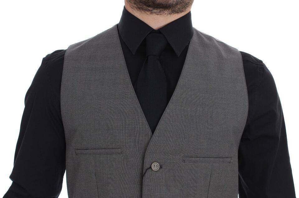 Dolce & Gabbana Elegant Gray Slim Fit Dress Vest - ACCEXO