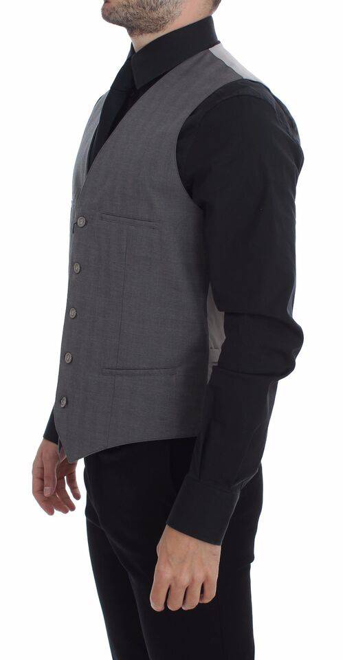 Dolce & Gabbana Elegant Gray Slim Fit Dress Vest - ACCEXO