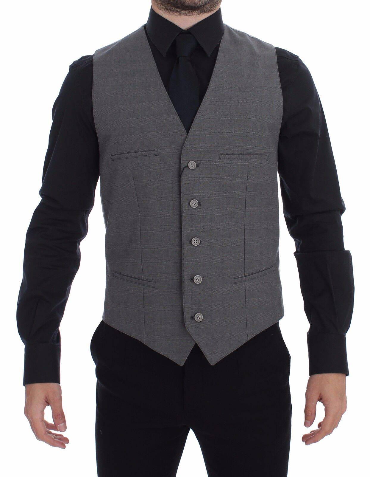 Dolce & Gabbana Elegant Gray Slim Fit Dress Vest - ACCEXO