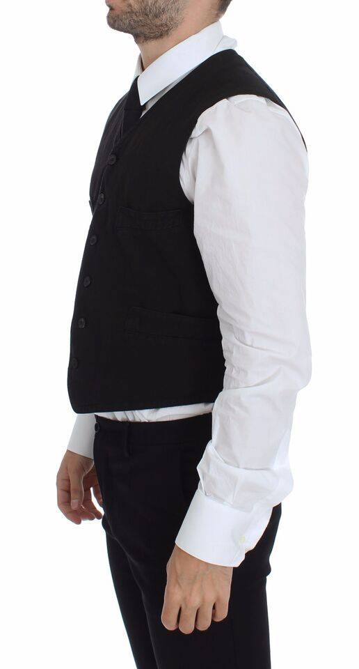 Dolce & Gabbana Elegant Black Cotton Blend Dress Vest - ACCEXO
