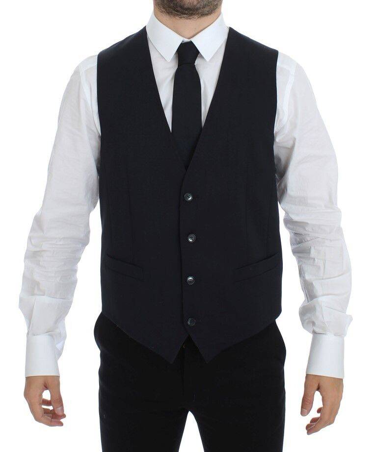 Dolce & Gabbana Elegant Blue Cotton Stretch Dress Vest - ACCEXO