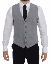 Dolce & Gabbana Elegant Gray Cotton Stretch Dress Vest - ACCEXO