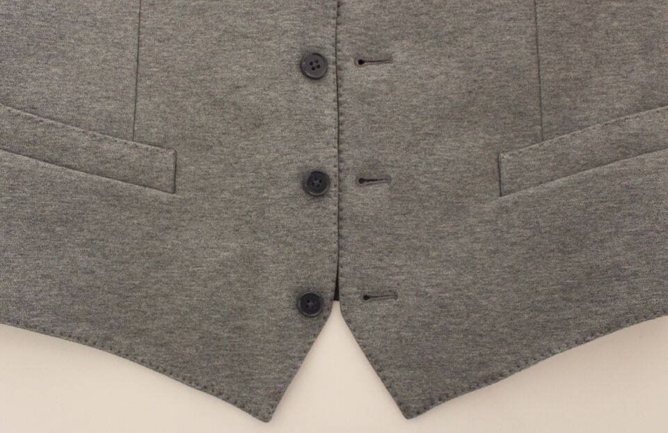 Dolce & Gabbana Elegant Gray Cotton Stretch Dress Vest - ACCEXO
