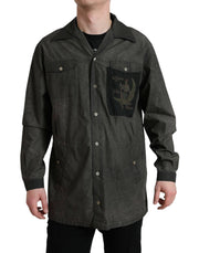 Dolce & Gabbana Elegant Dark Gray Cotton Button-Down Shirt - ACCEXO