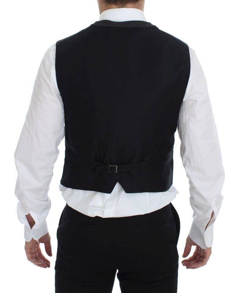 Dolce & Gabbana Elegant Gray Wool Blend Dress Vest - ACCEXO