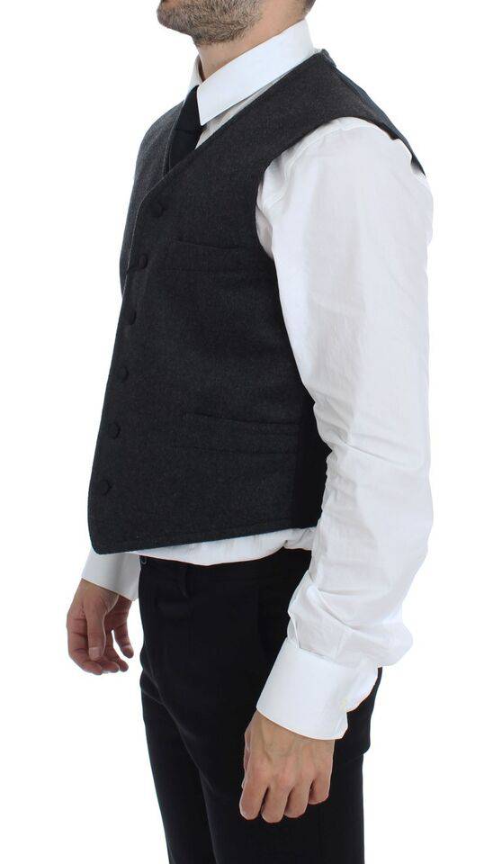 Dolce & Gabbana Elegant Gray Wool Blend Dress Vest - ACCEXO