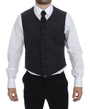 Dolce & Gabbana Elegant Gray Wool Blend Dress Vest - ACCEXO