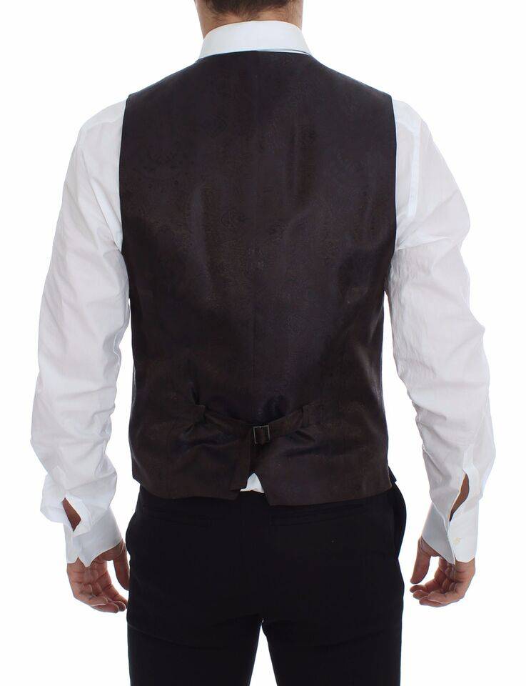 Dolce & Gabbana Elegant Checkered Wool Dress Vest - ACCEXO