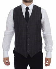 Dolce & Gabbana Elegant Checkered Wool Dress Vest - ACCEXO