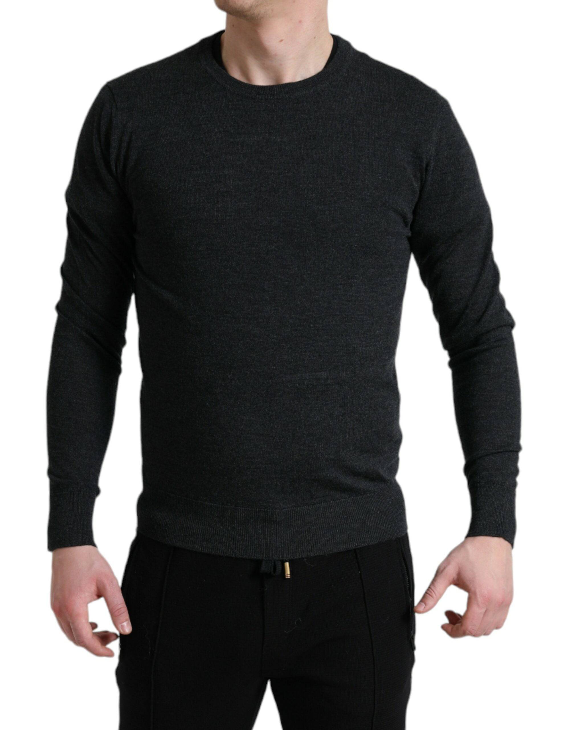 Dolce & Gabbana Elegant Gray Wool Pullover Sweater - ACCEXO