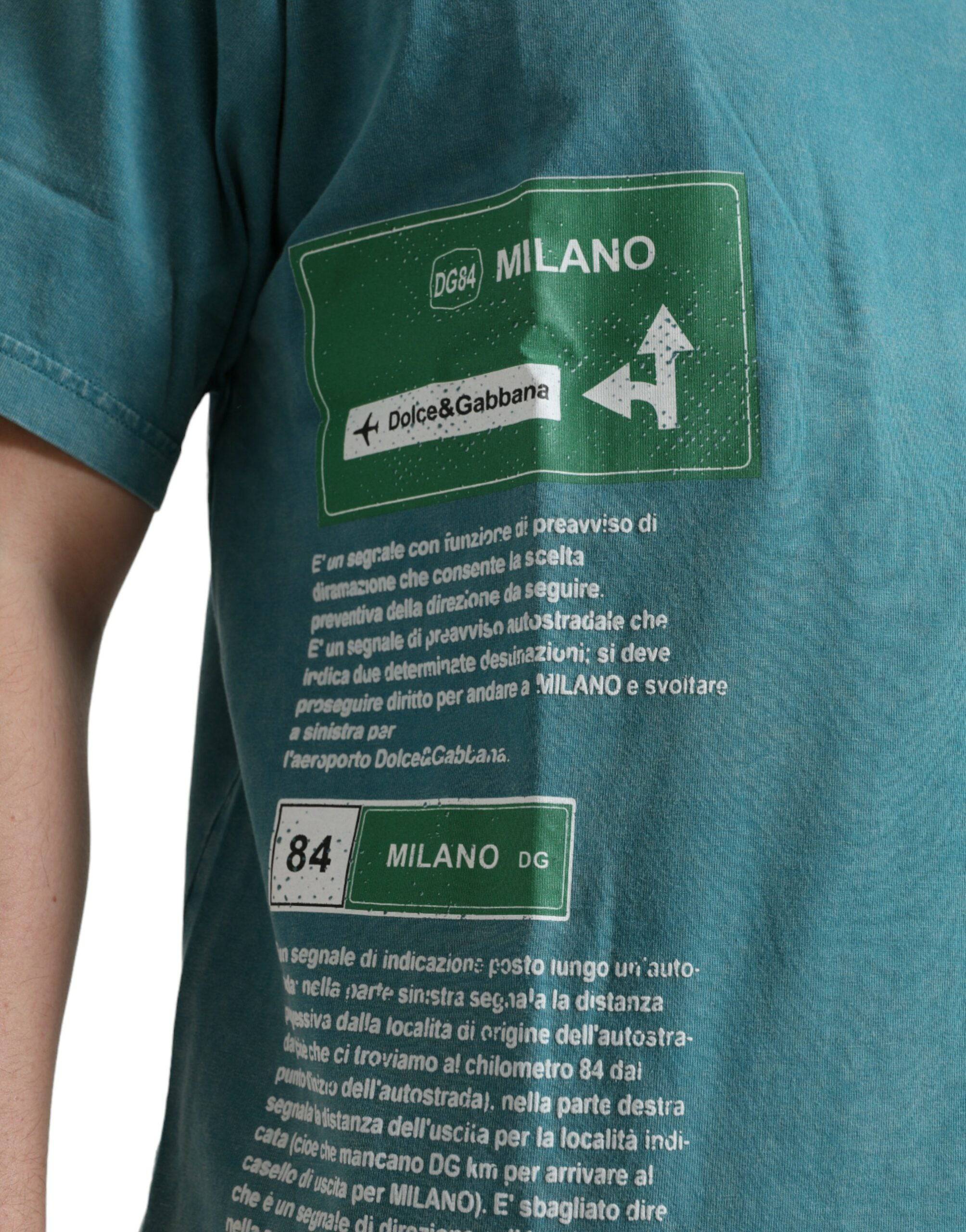 Dolce & Gabbana Chic Blue Milano Motive Cotton Tee - ACCEXO