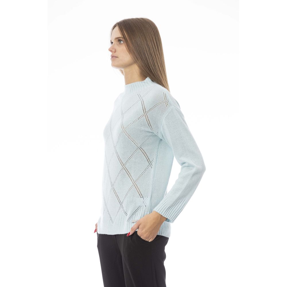 Baldinini Trend Light Blue Wool Women Sweater - ACCEXO
