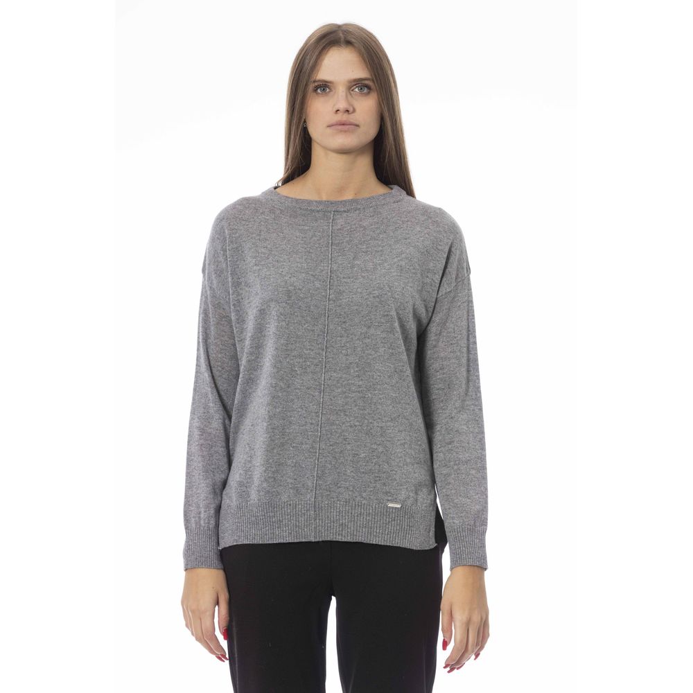 Baldinini Trend Gray Wool Women Sweater - ACCEXO