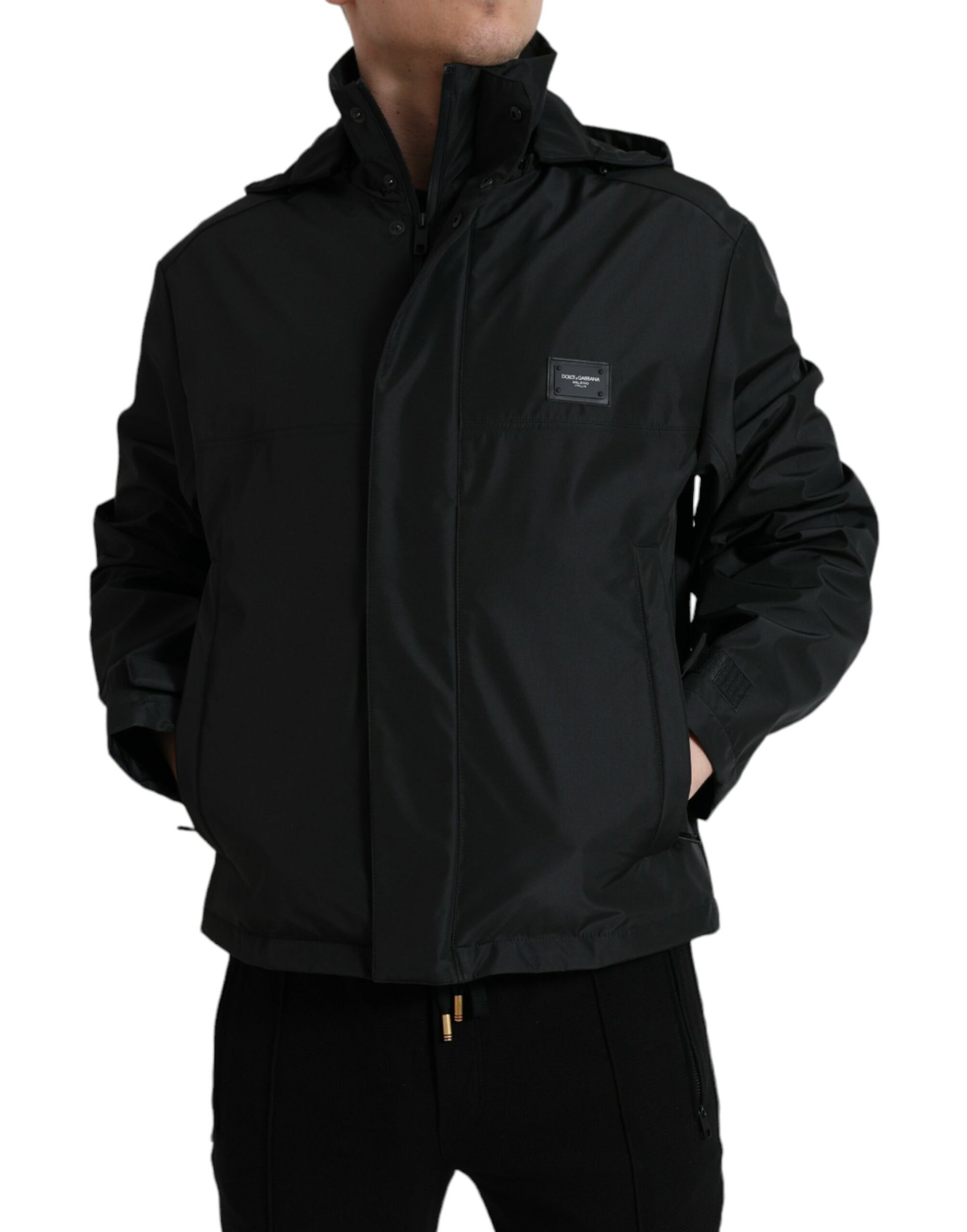 Dolce & Gabbana Sleek Black Windbreaker Jacket - ACCEXO