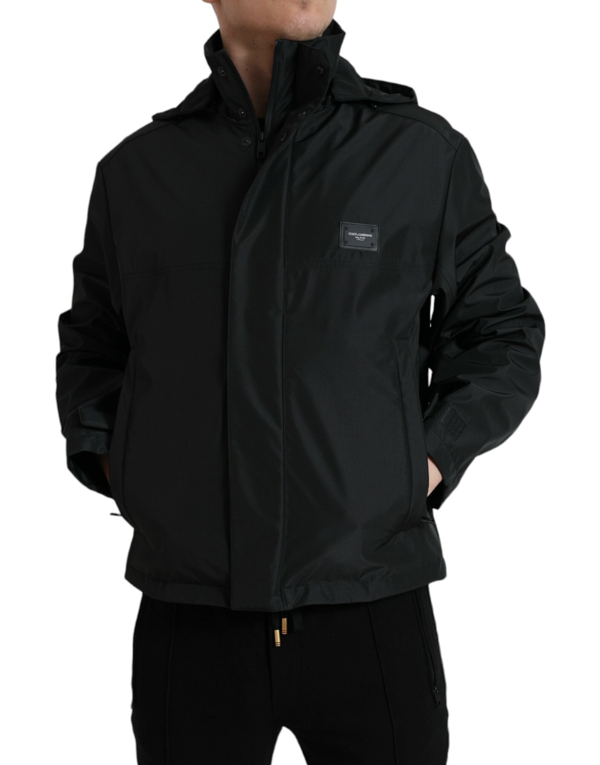 Dolce & Gabbana Sleek Black Windbreaker Jacket - ACCEXO
