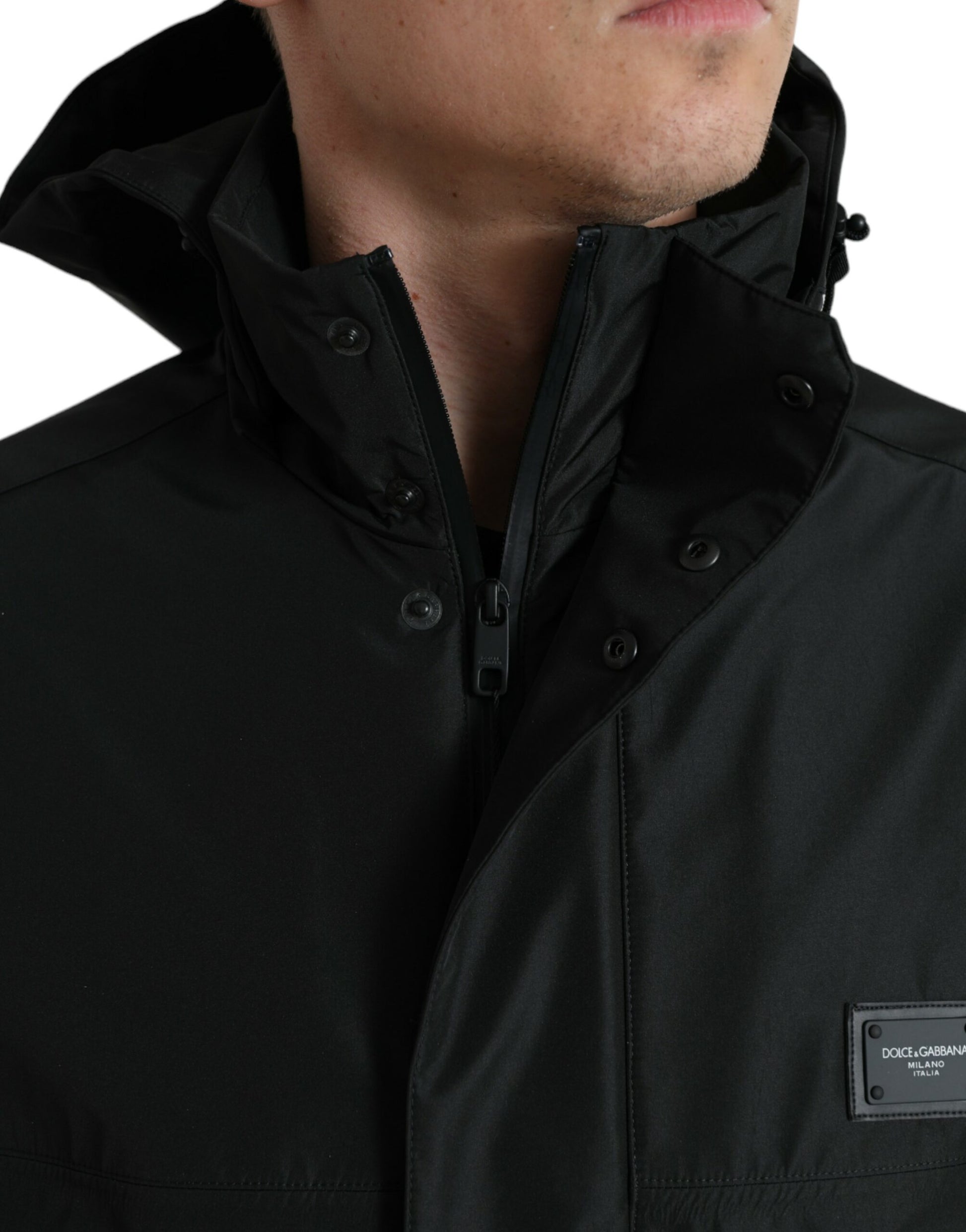 Dolce & Gabbana Sleek Black Windbreaker Jacket - ACCEXO
