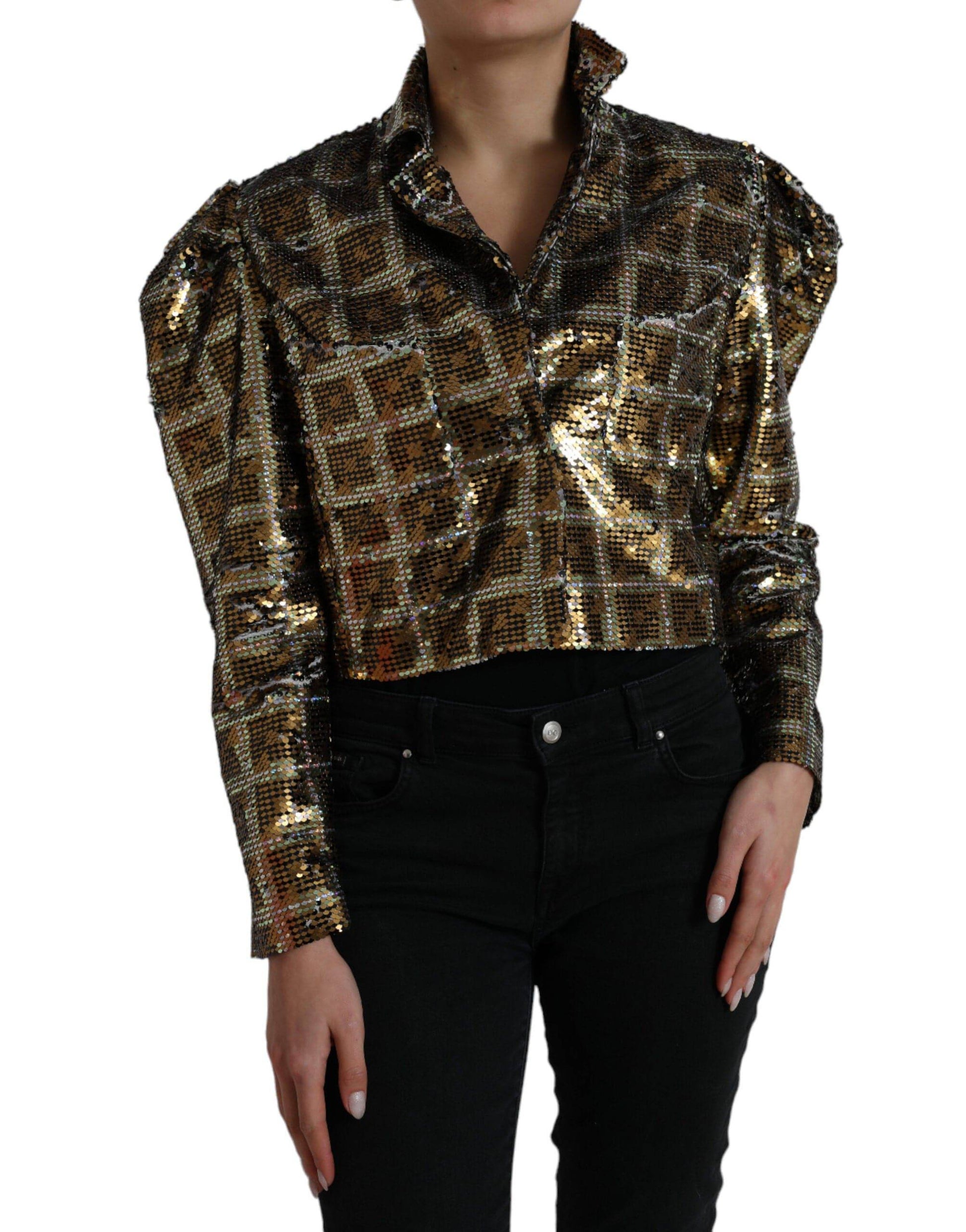 Dolce & Gabbana Multicolor Sequined Cropped Jacket - ACCEXO