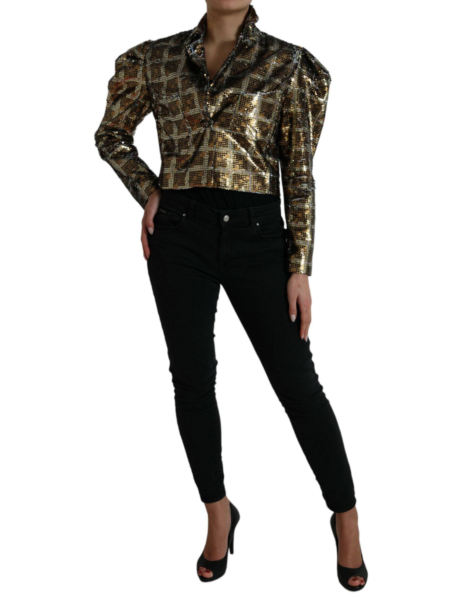 Dolce & Gabbana Multicolor Sequined Cropped Jacket - ACCEXO