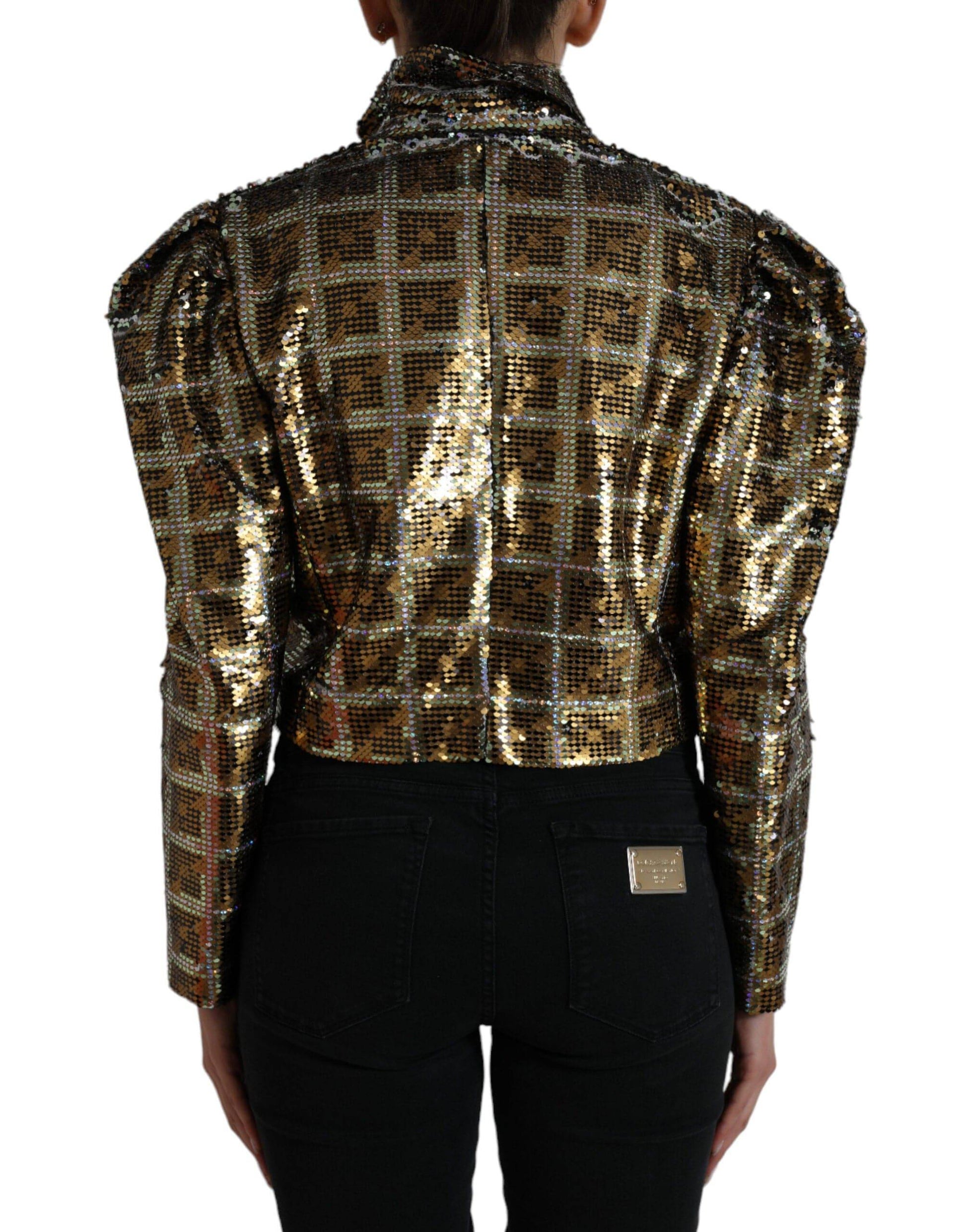 Dolce & Gabbana Multicolor Sequined Cropped Jacket - ACCEXO
