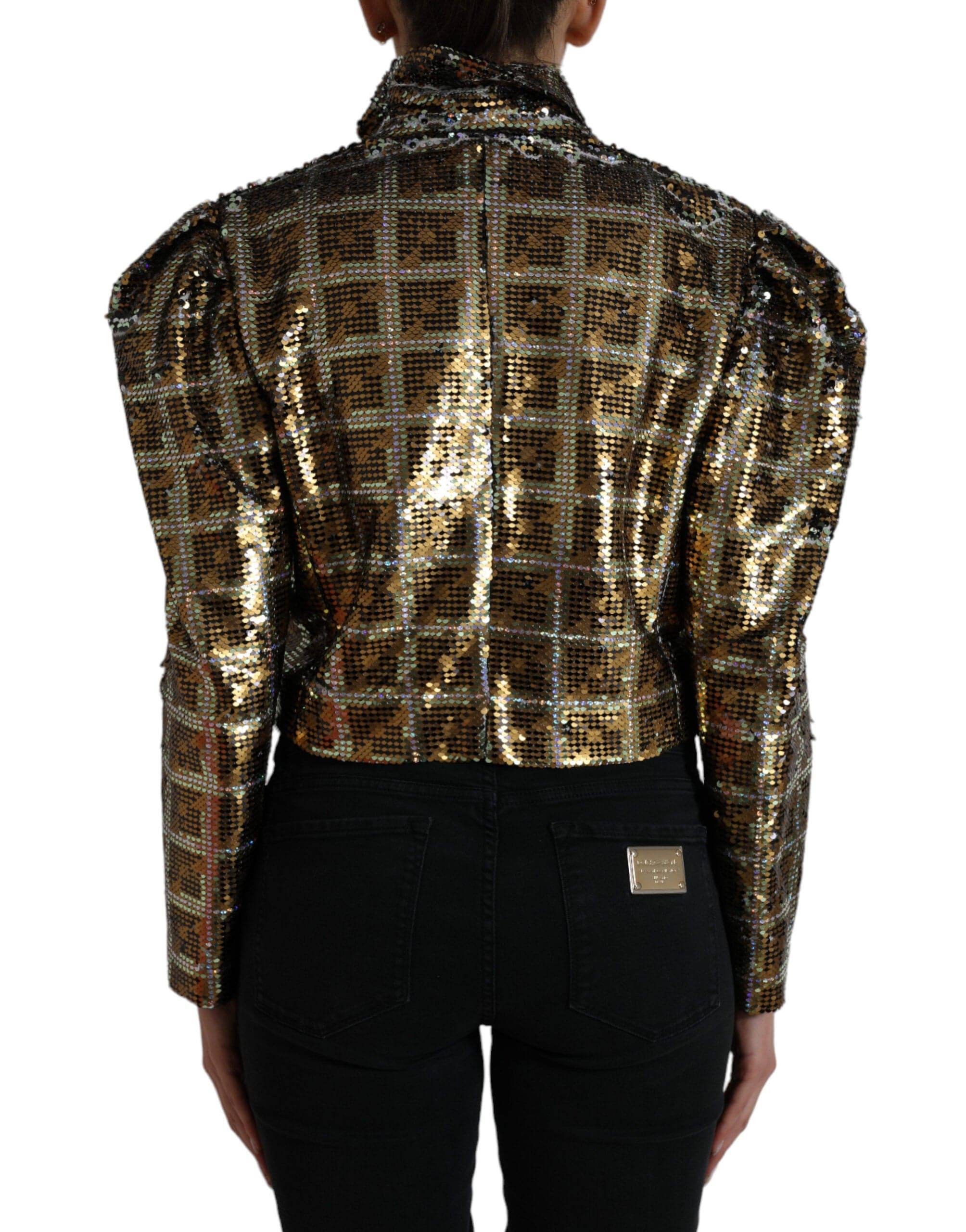 Dolce & Gabbana Multicolor Sequined Cropped Jacket - ACCEXO