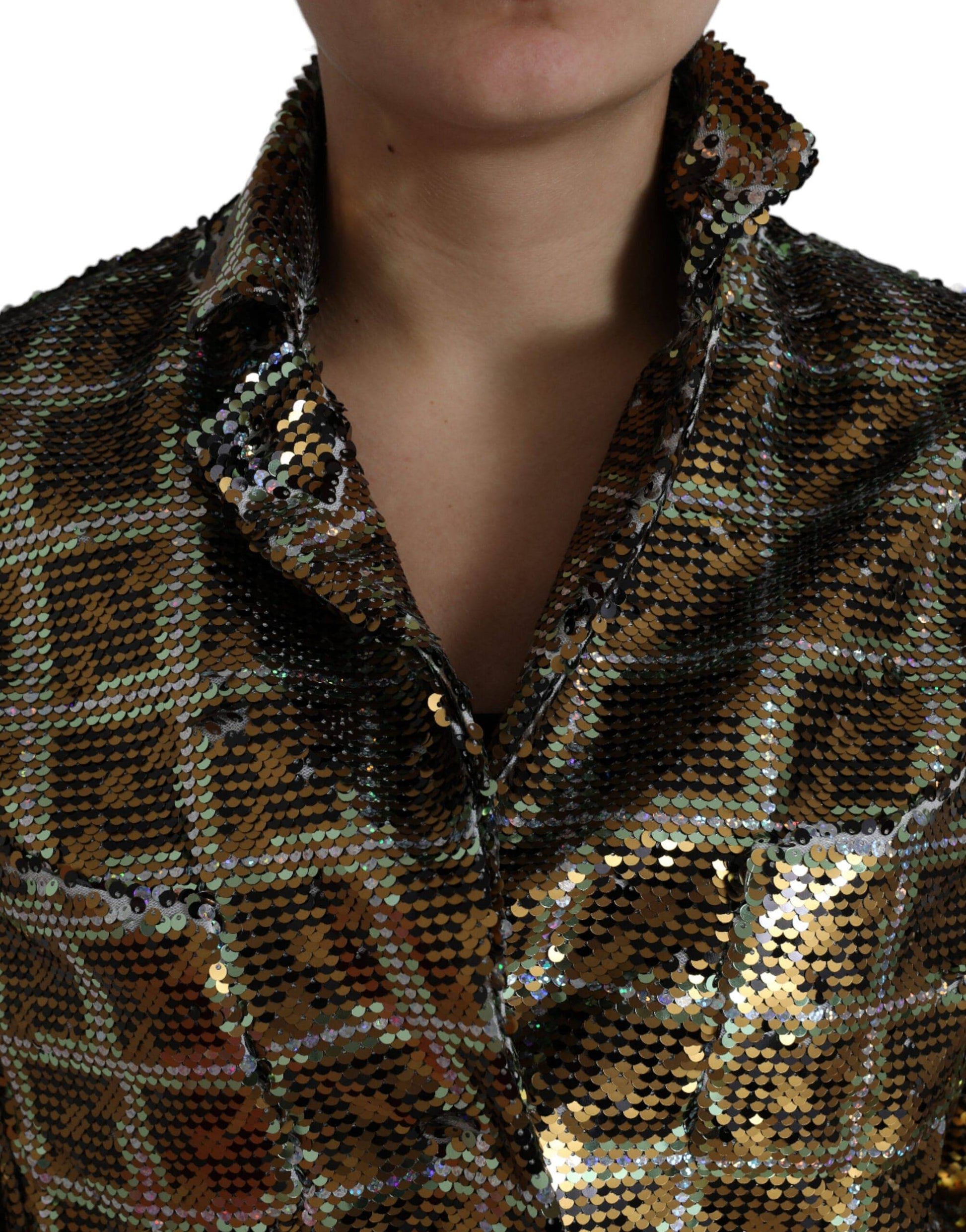 Dolce & Gabbana Multicolor Sequined Cropped Jacket - ACCEXO