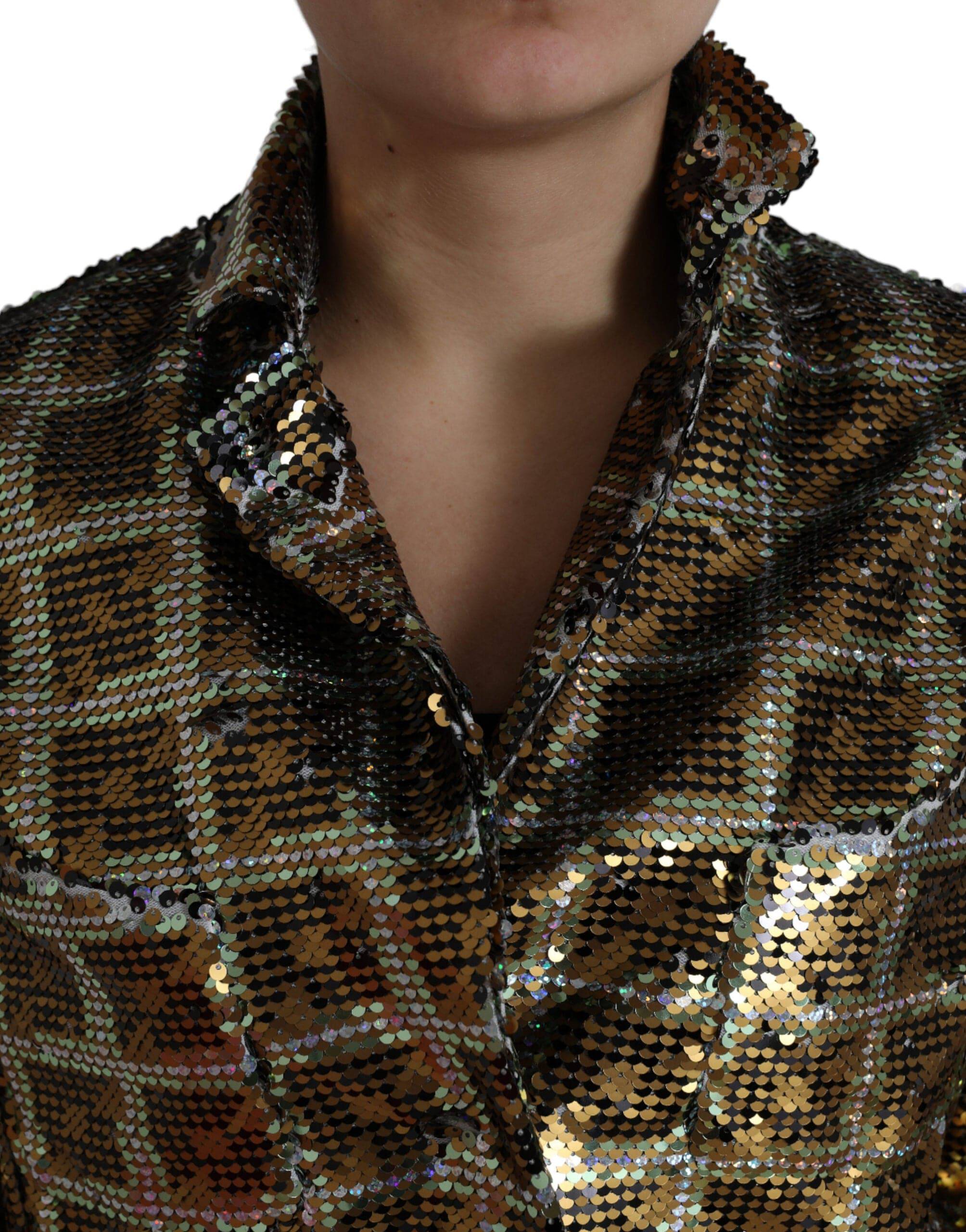 Dolce & Gabbana Multicolor Sequined Cropped Jacket - ACCEXO