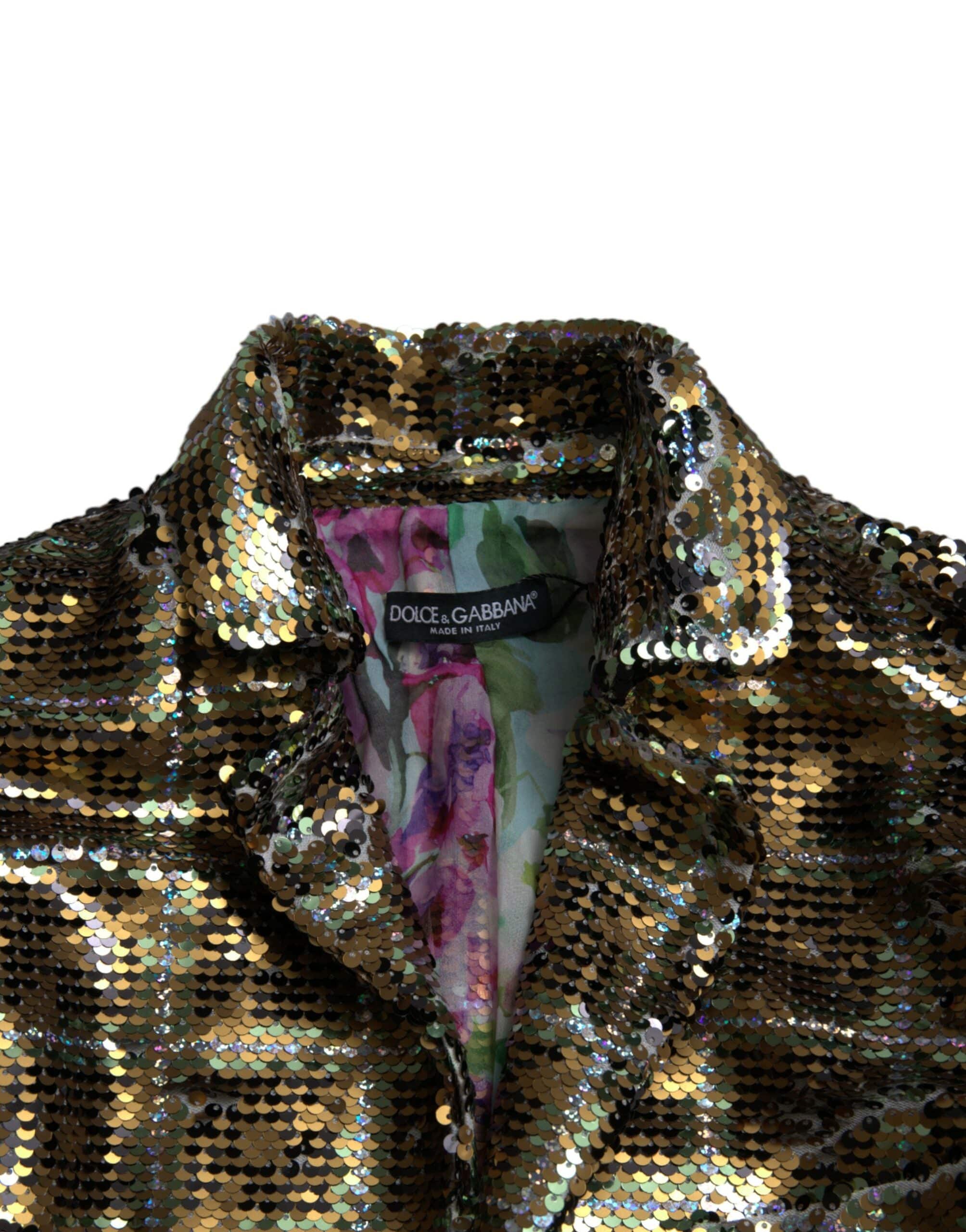 Dolce & Gabbana Multicolor Sequined Cropped Jacket - ACCEXO