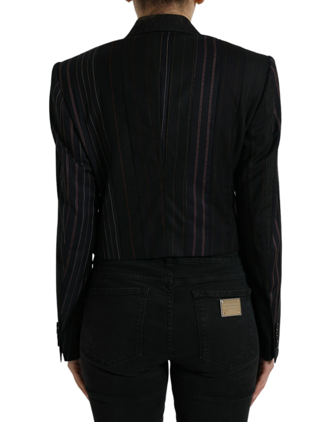 Dolce & Gabbana Elegant Striped Double Breasted Wool Blazer