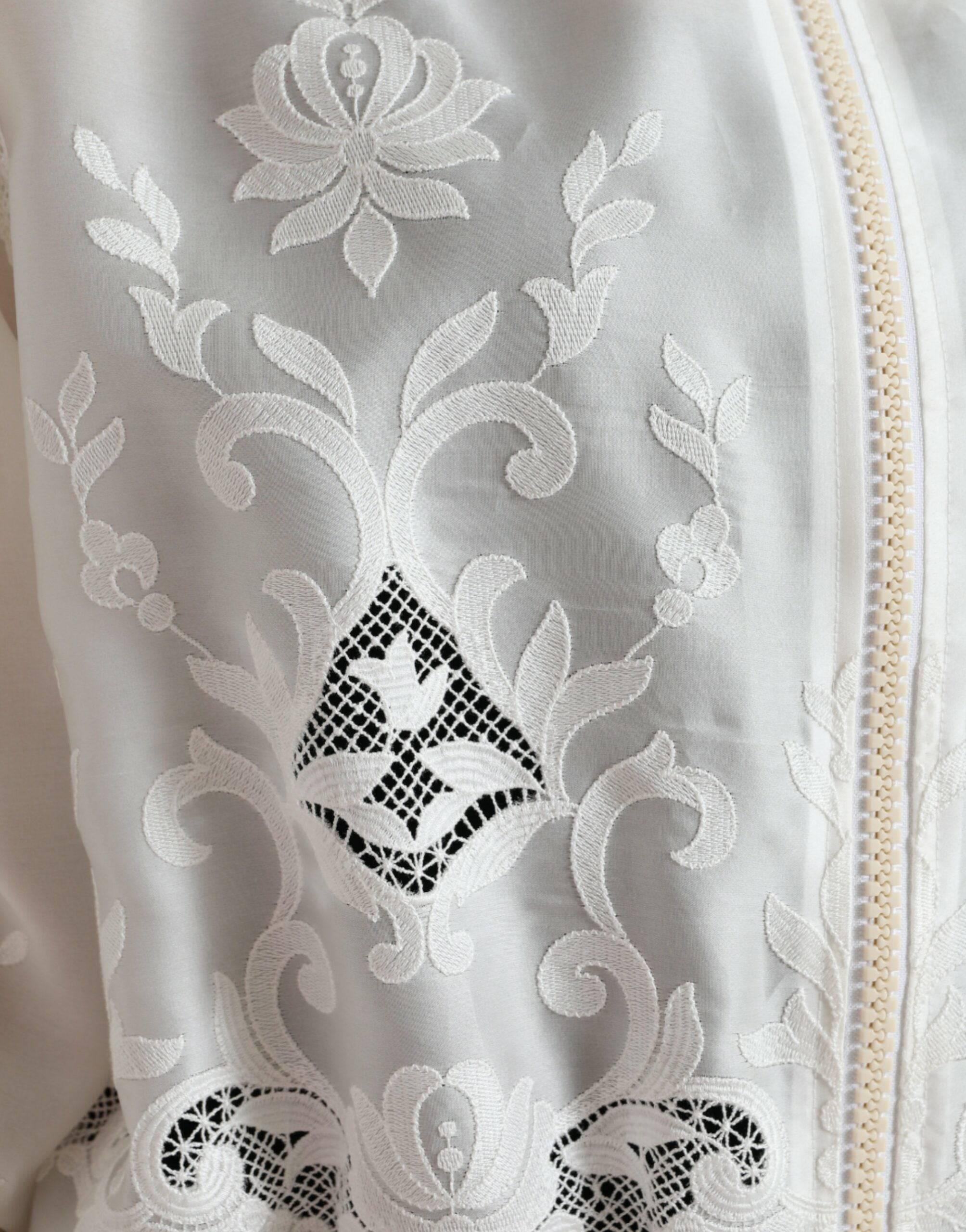 Dolce & Gabbana Elegant White Silk Bomber Jacket - ACCEXO