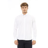 Baldinini Trend Crisp White Cotton Blend Shirt