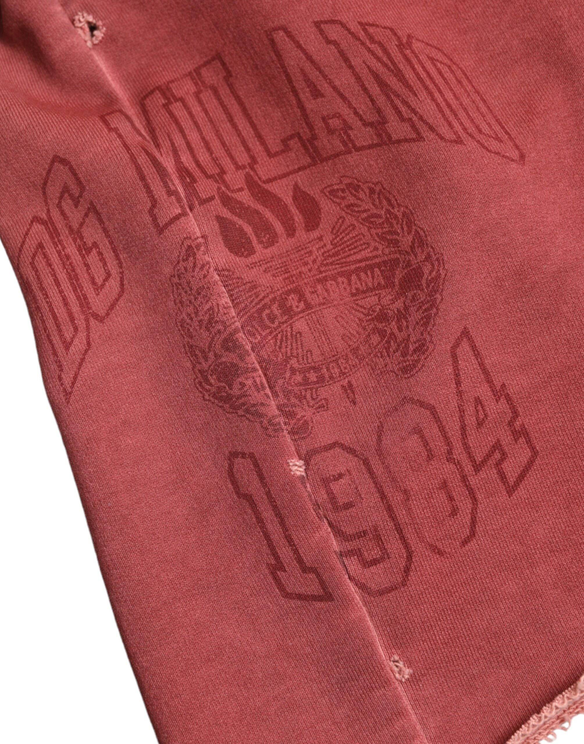Dolce & Gabbana Chic Maroon High-Waist Designer Sweatshorts - ACCEXO