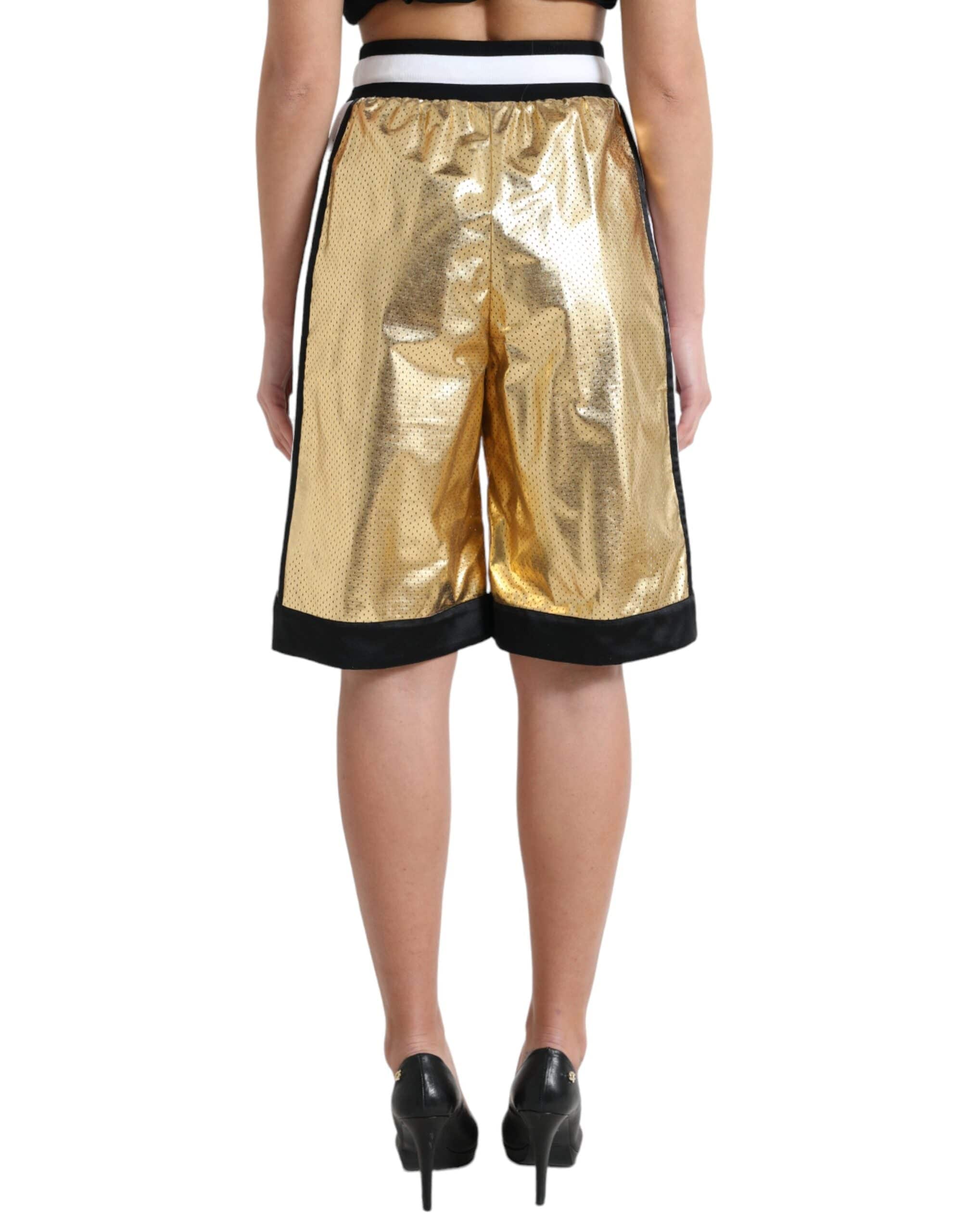 Dolce & Gabbana Elevated Elegance: High Waist Golden Shorts - ACCEXO