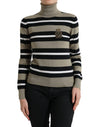 Dolce & Gabbana Multicolor Striped Wool Turtleneck Sweater