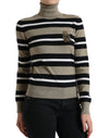 Dolce & Gabbana Multicolor Striped Wool Turtleneck Sweater