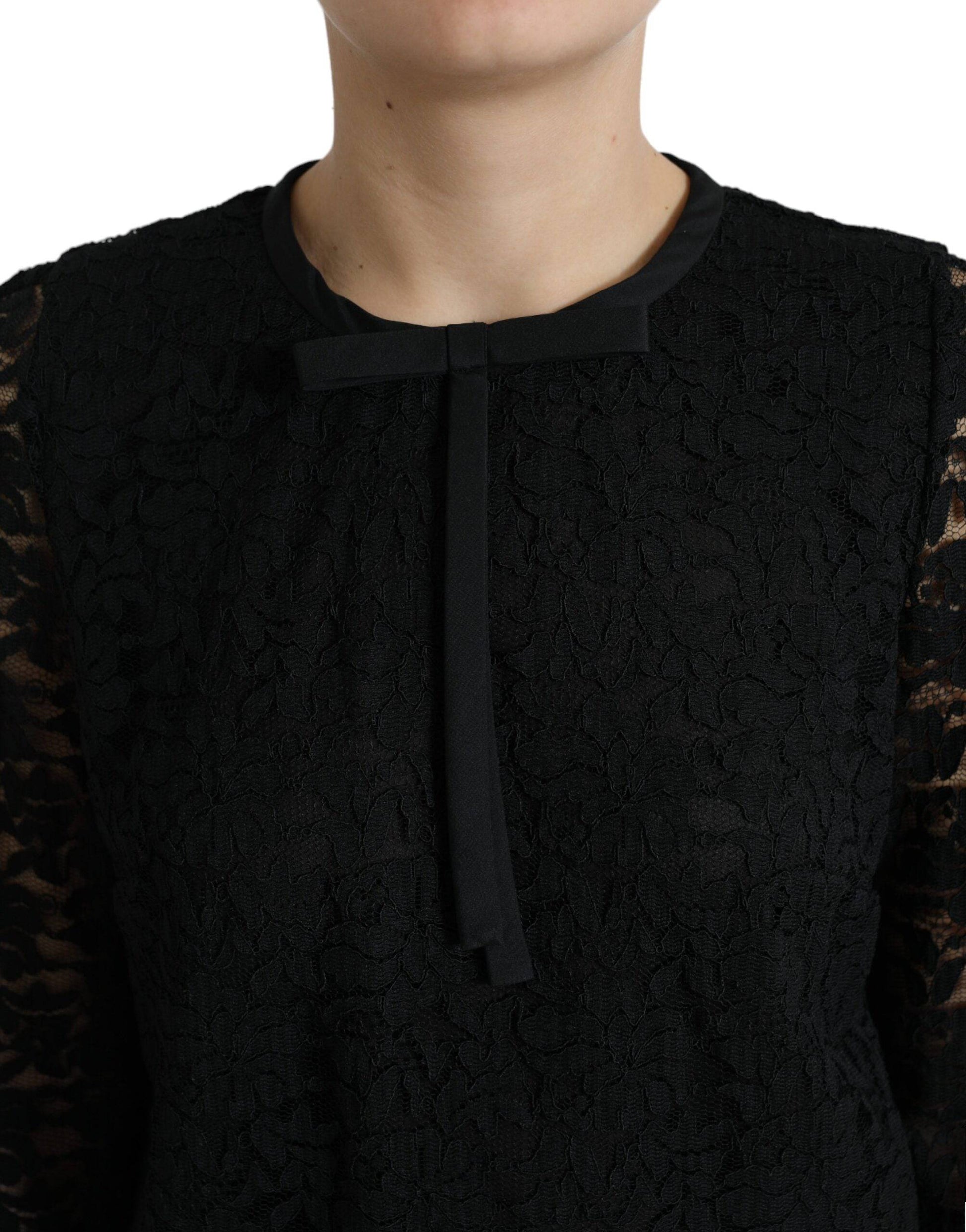 Dolce & Gabbana Elegant Floral Lace Long Sleeve Top - ACCEXO