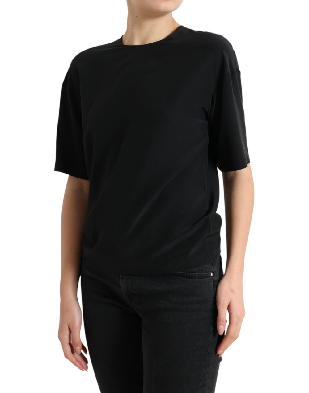 Dolce & Gabbana Elegant Silk Blend Round Neck Blouse