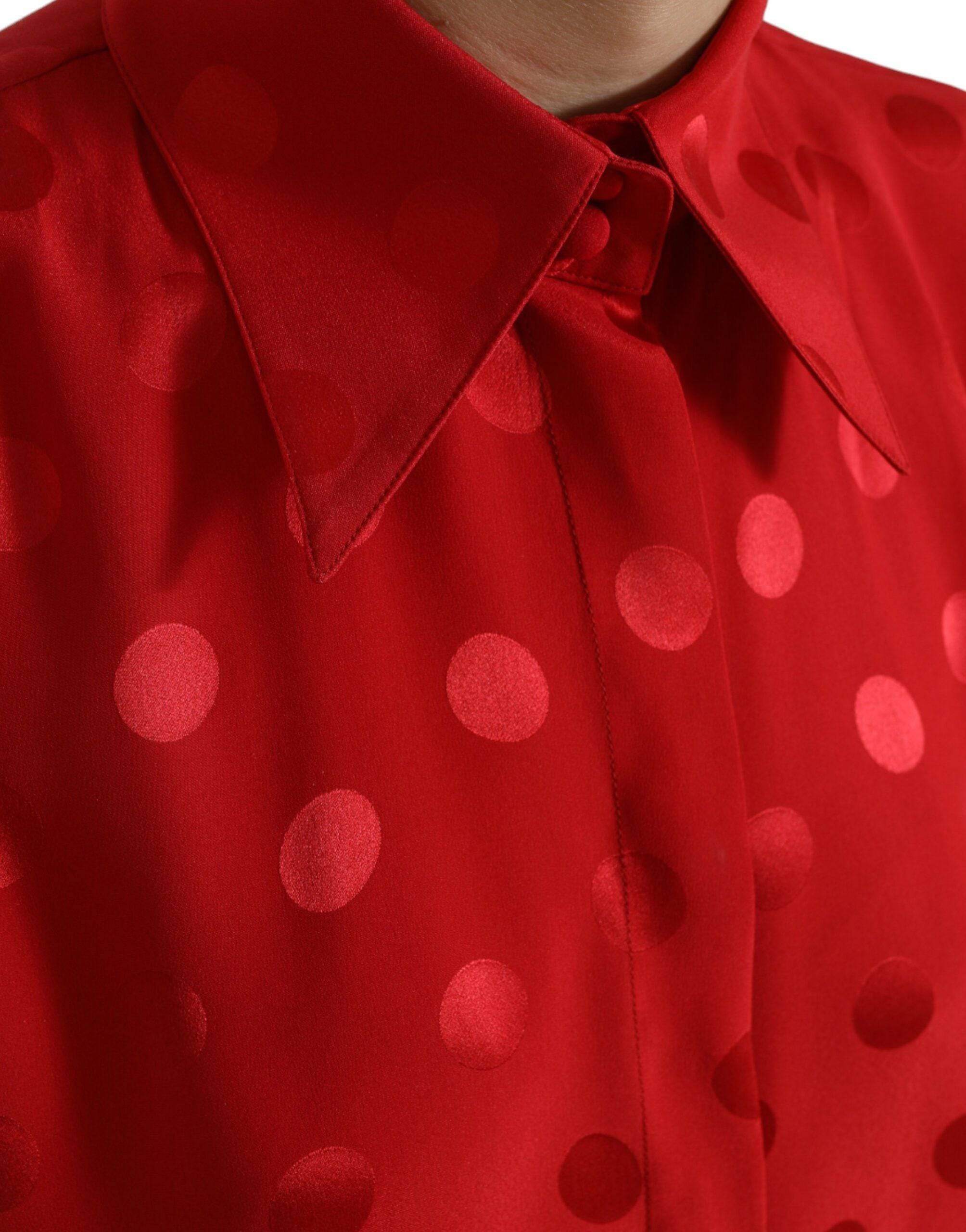 Dolce & Gabbana Elegant Polka Dot Sleeveless Silk Blouse - ACCEXO