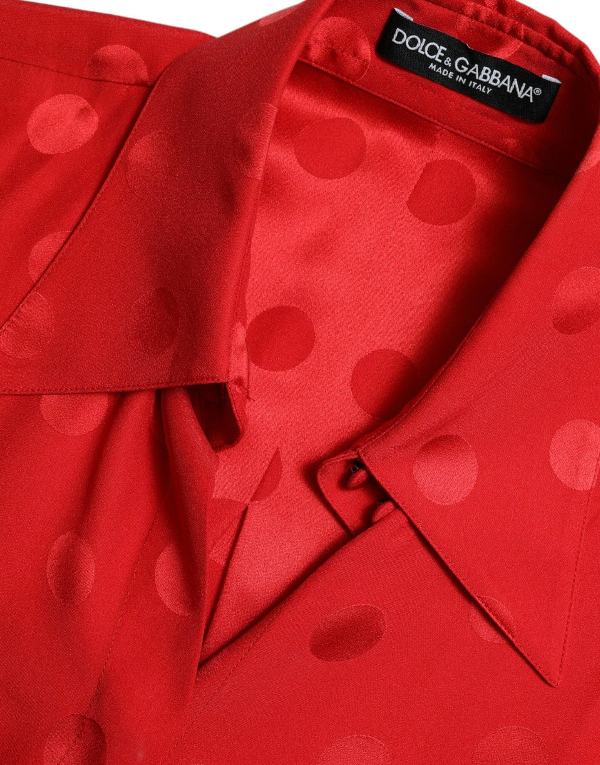 Dolce & Gabbana Elegant Polka Dot Sleeveless Silk Blouse - ACCEXO