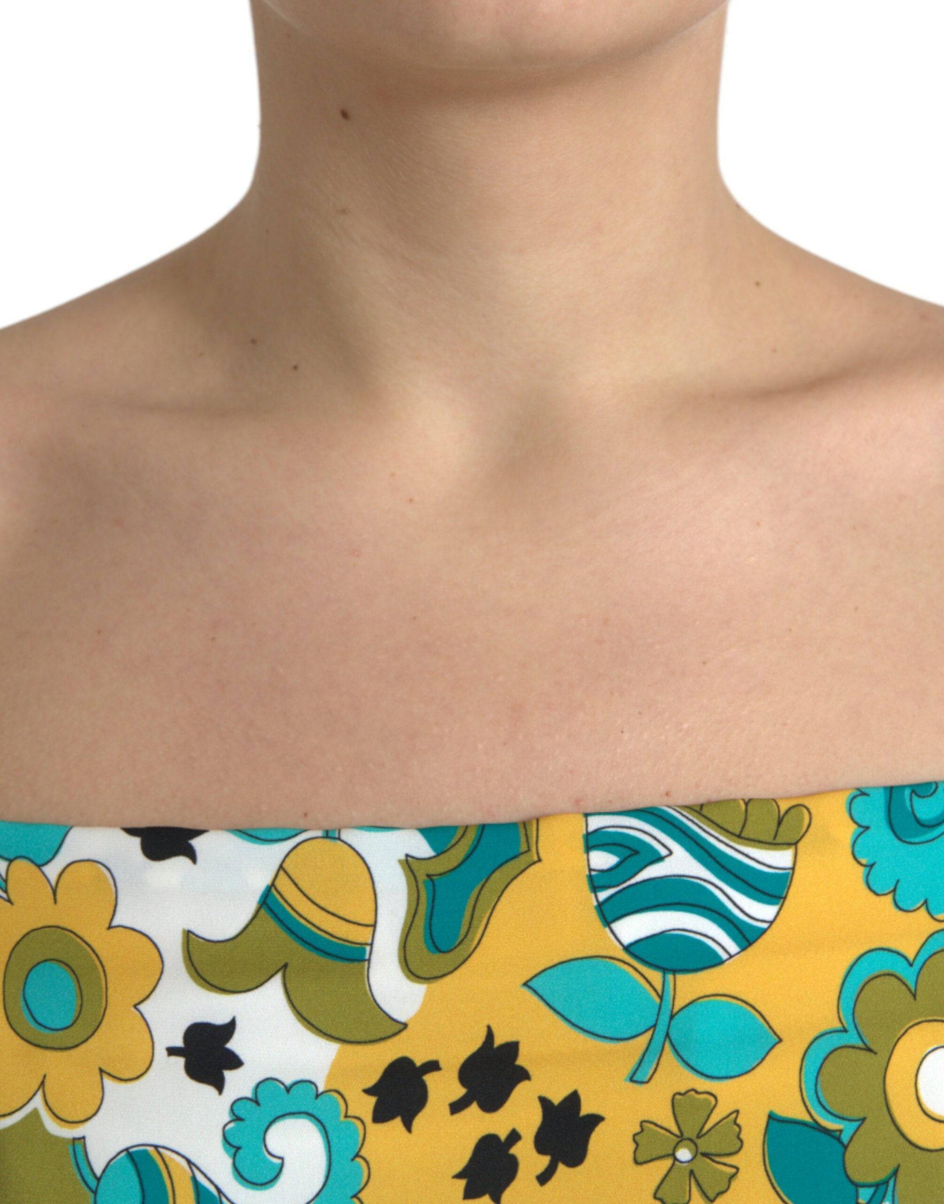 Dolce & Gabbana Elegant Floral Silk Blend Cropped Tank Top - ACCEXO